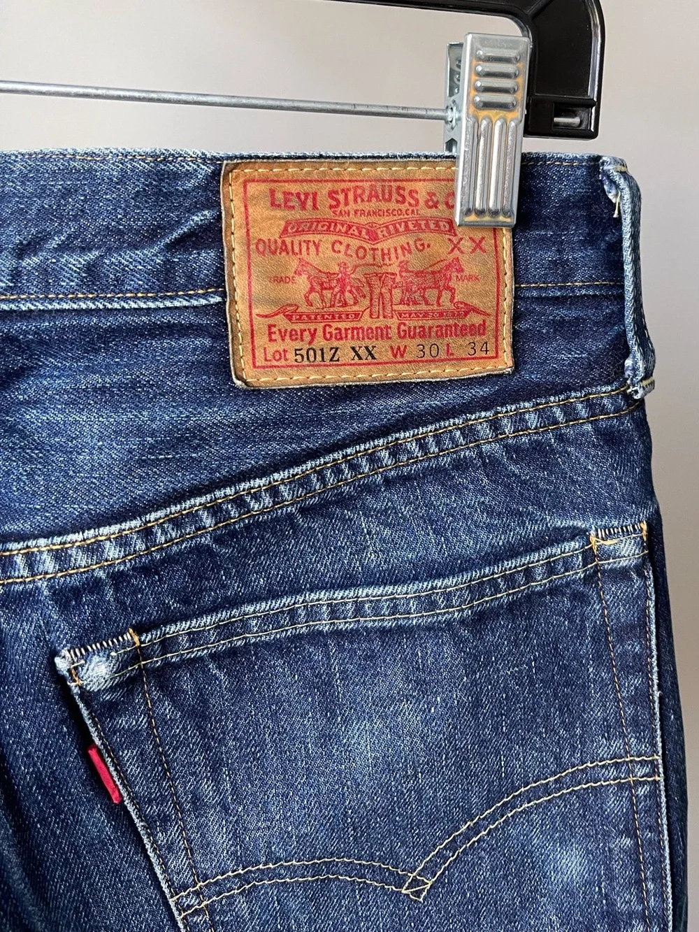 Levi's LVC VINTAGE 501Z XX DarkBlue Straight Jeans Waist30 100%Cotton Bovine LHR